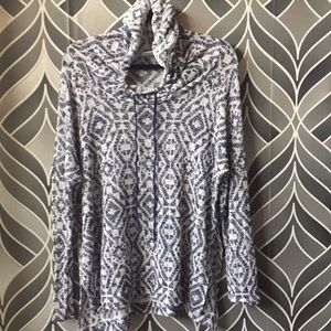 Semi-sheer Boho hoodie or swimsuit cover.